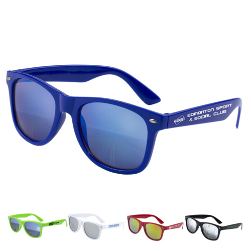 "Clairemont" Coloured Mirror Tint Lens Sunglasses with High Gloss Frame﻿